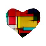 Multicolored Retro Abstraction, Lines Retro Background, Multicolored Mosaic Standard 16  Premium Heart Shape Cushions Back