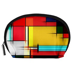 Multicolored Retro Abstraction, Lines Retro Background, Multicolored Mosaic Accessory Pouch (large)