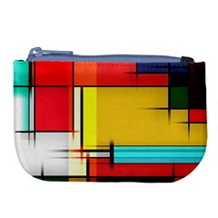 Multicolored Retro Abstraction, Lines Retro Background, Multicolored Mosaic Large Coin Purse by nateshop