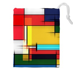 Multicolored Retro Abstraction, Lines Retro Background, Multicolored Mosaic Drawstring Pouch (4xl) by nateshop