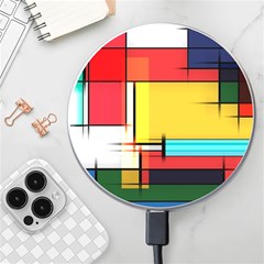 Multicolored Retro Abstraction%2 Wireless Fast Charger(white) by nateshop