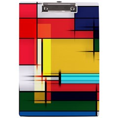 Multicolored Retro Abstraction, Lines Retro Background, Multicolored Mosaic A4 Acrylic Clipboard by nateshop