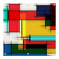 Multicolored Retro Abstraction, Lines Retro Background, Multicolored Mosaic Banner And Sign 3  X 3 