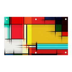 Multicolored Retro Abstraction, Lines Retro Background, Multicolored Mosaic Banner And Sign 5  X 3  by nateshop