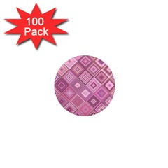 Pink Retro Texture With Rhombus, Retro Backgrounds 1  Mini Magnets (100 Pack)  by nateshop