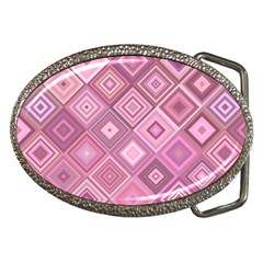 Pink Retro Texture With Rhombus, Retro Backgrounds Belt Buckles by nateshop