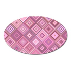 Pink Retro Texture With Rhombus, Retro Backgrounds Oval Magnet by nateshop