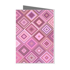 Pink Retro Texture With Rhombus, Retro Backgrounds Mini Greeting Cards (pkg Of 8) by nateshop