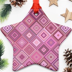 Pink Retro Texture With Rhombus, Retro Backgrounds Star Ornament (two Sides) by nateshop