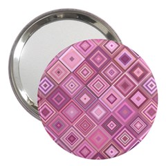 Pink Retro Texture With Rhombus, Retro Backgrounds 3  Handbag Mirrors by nateshop