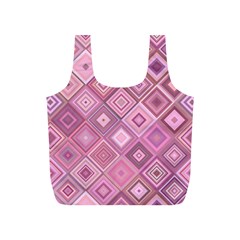 Pink Retro Texture With Rhombus, Retro Backgrounds Full Print Recycle Bag (s) by nateshop