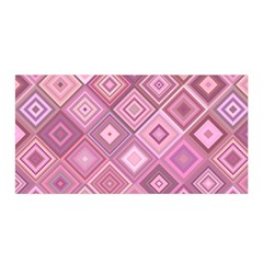 Pink Retro Texture With Rhombus, Retro Backgrounds Satin Wrap 35  X 70  by nateshop