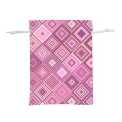 Pink Retro Texture With Rhombus, Retro Backgrounds Lightweight Drawstring Pouch (s) by nateshop