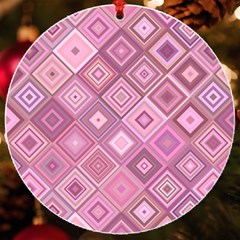 Pink Retro Texture With Rhombus, Retro Backgrounds Uv Print Acrylic Ornament Round by nateshop