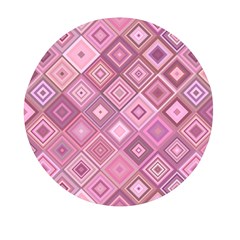 Pink Retro Texture With Rhombus, Retro Backgrounds Mini Round Pill Box (pack Of 3) by nateshop