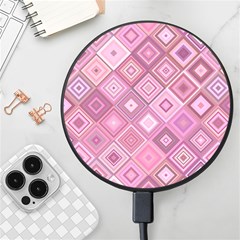 Pink Retro Texture With Rhombus, Retro Backgrounds Wireless Fast Charger(black) by nateshop