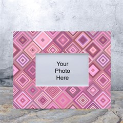 Pink Retro Texture With Rhombus, Retro Backgrounds White Tabletop Photo Frame 4 x6  by nateshop