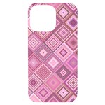 Pink Retro Texture With Rhombus, Retro Backgrounds iPhone 14 Pro Max Black UV Print Case Front