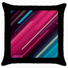 Pink-blue Retro Background, Retro Backgrounds, Lines Throw Pillow Case (black) by nateshop