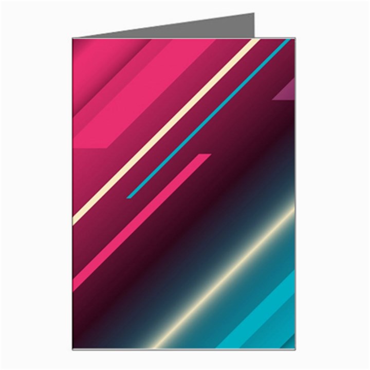 Pink-blue Retro Background, Retro Backgrounds, Lines Greeting Card