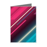 Pink-blue Retro Background, Retro Backgrounds, Lines Mini Greeting Card Left