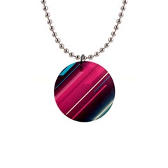 Pink-blue Retro Background, Retro Backgrounds, Lines 1  Button Necklace by nateshop