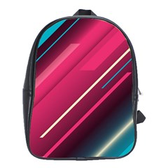 Pink-blue Retro Background, Retro Backgrounds, Lines School Bag (xl) by nateshop