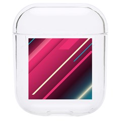 Pink-blue Retro Background, Retro Backgrounds, Lines Hard Pc Airpods 1/2 Case by nateshop