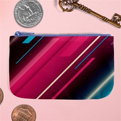 Pink-blue Retro Background, Retro Backgrounds, Lines Large Coin Purse by nateshop