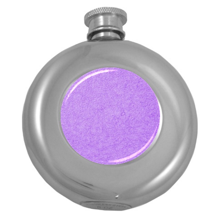 Purple Paper Texture, Paper Background Round Hip Flask (5 oz)