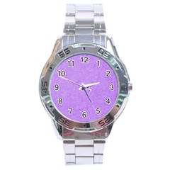 Purple Paper Texture, Paper Background Stainless Steel Analogue Watch by nateshop