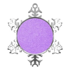 Purple Paper Texture, Paper Background Metal Small Snowflake Ornament by nateshop