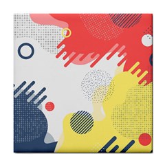 Red White Blue Retro Background, Retro Abstraction, Colored Retro Background Tile Coaster