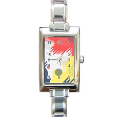 Red White Blue Retro Background, Retro Abstraction, Colored Retro Background Rectangle Italian Charm Watch by nateshop