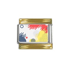 Red White Blue Retro Background, Retro Abstraction, Colored Retro Background Gold Trim Italian Charm (9mm) by nateshop