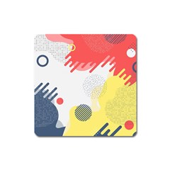 Red White Blue Retro Background, Retro Abstraction, Colored Retro Background Square Magnet by nateshop