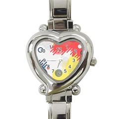 Red White Blue Retro Background, Retro Abstraction, Colored Retro Background Heart Italian Charm Watch by nateshop