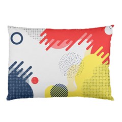 Red White Blue Retro Background, Retro Abstraction, Colored Retro Background Pillow Case (two Sides) by nateshop