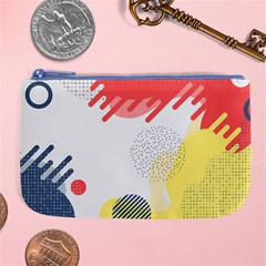 Red White Blue Retro Background, Retro Abstraction, Colored Retro Background Large Coin Purse by nateshop