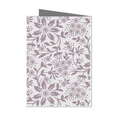 Retro Floral Texture, Beige Floral Retro Background, Vintage Texture Mini Greeting Cards (pkg Of 8) by nateshop