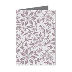 Retro Floral Texture, Beige Floral Retro Background, Vintage Texture Mini Greeting Card by nateshop