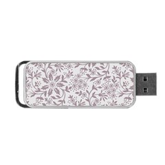 Retro Floral Texture, Beige Floral Retro Background, Vintage Texture Portable Usb Flash (one Side) by nateshop