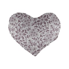 Retro Floral Texture, Beige Floral Retro Background, Vintage Texture Standard 16  Premium Heart Shape Cushions by nateshop