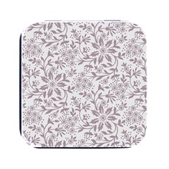 Retro Floral Texture, Beige Floral Retro Background, Vintage Texture Square Metal Box (black)