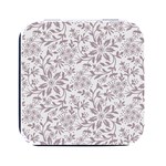 Retro Floral Texture, Beige Floral Retro Background, Vintage Texture Square Metal Box (Black) Front