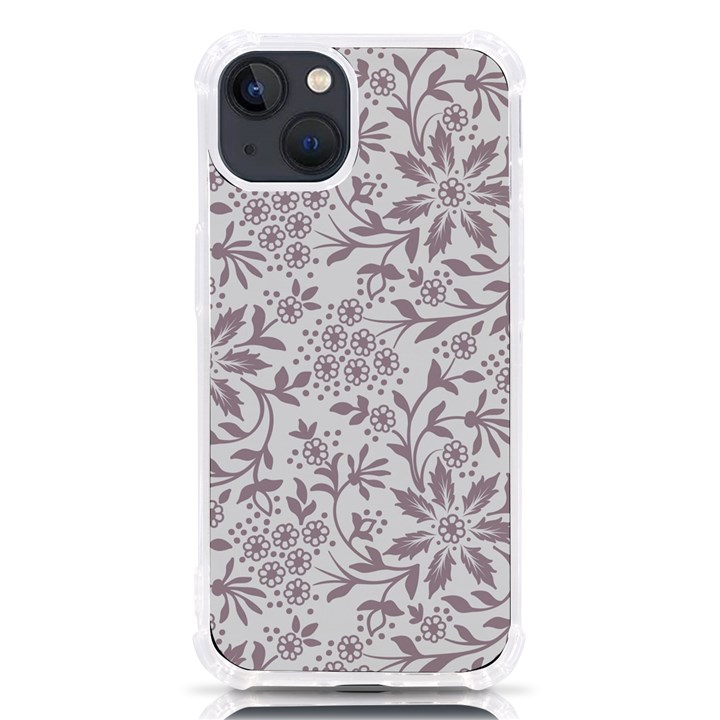 Retro Floral Texture, Beige Floral Retro Background, Vintage Texture iPhone 13 TPU UV Print Case