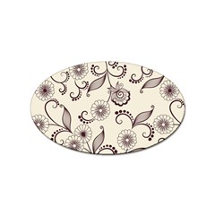 Retro Floral Texture, Light Brown Retro Background Sticker Oval (10 Pack) by nateshop