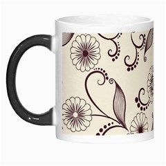 Retro Floral Texture, Light Brown Retro Background Morph Mug by nateshop