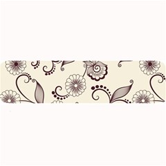 Retro Floral Texture, Light Brown Retro Background Large Bar Mat by nateshop