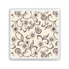 Retro Floral Texture, Light Brown Retro Background Memory Card Reader (square)